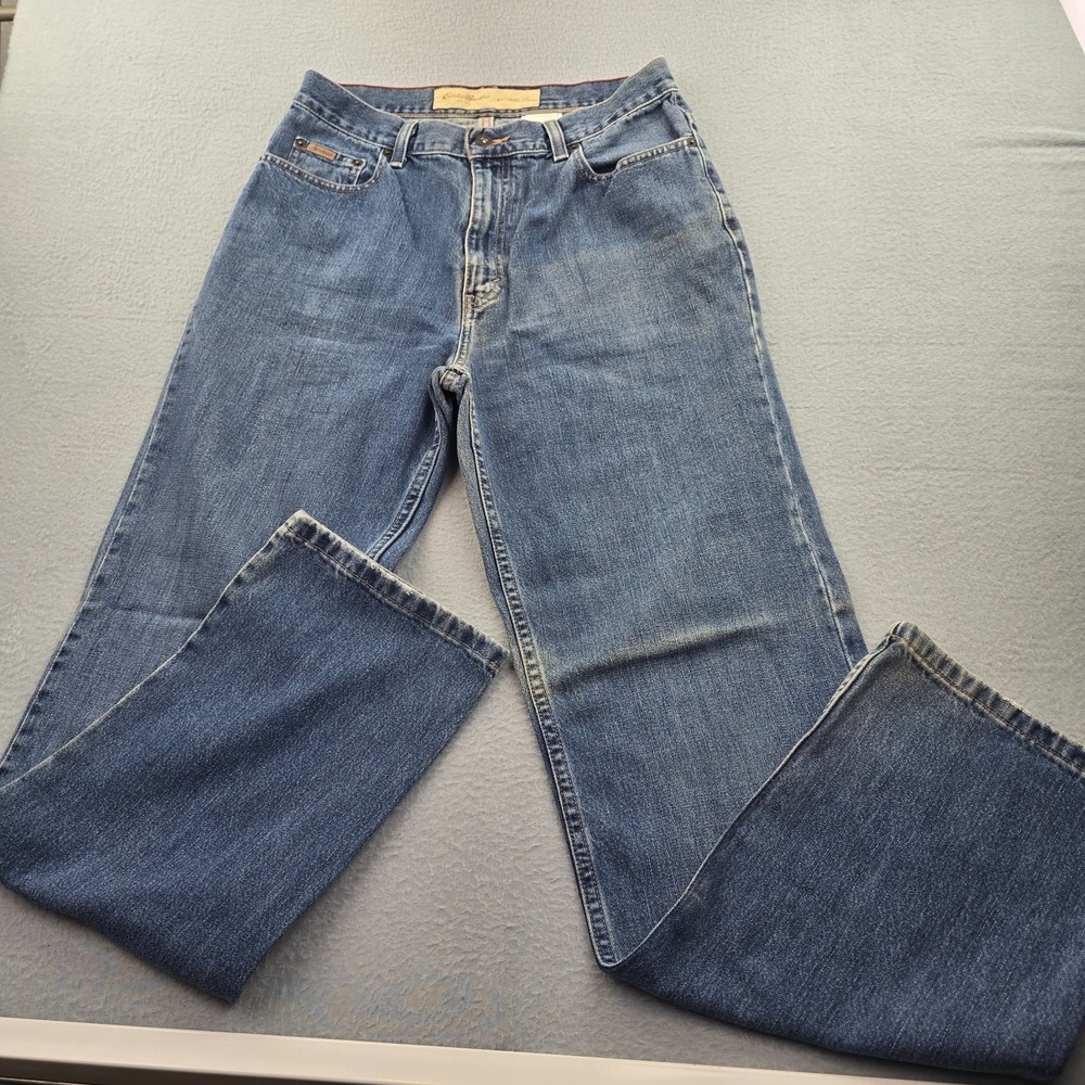 Eddie Bauer Jeans Womens 10 Blue Denim Natural Fit Mid Rise Straight Leg Outdoor